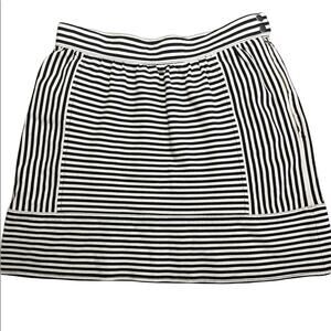 Madewell Swivel Ponte Black White Stripe Pattern Straight/ Pencil Skirt Size 0